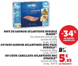 Super U MARES Pave de saumon atlantique surgelé offre