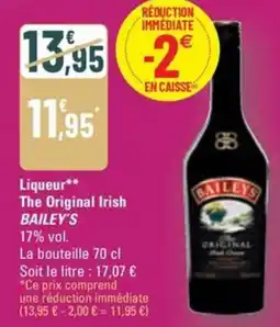 G20 BAILEY'S Liqueur The Original Irish offre