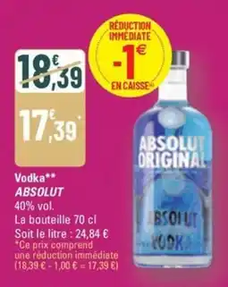 G20 ABSOLUT Vodka offre