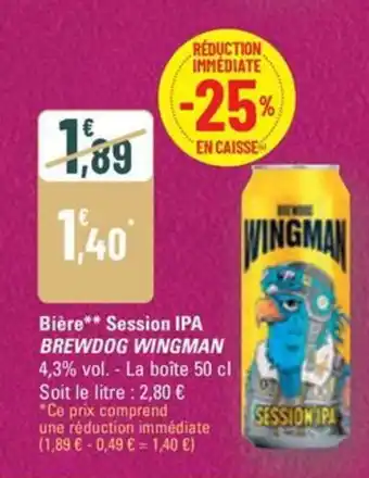 G20 BREWDOG WINGMAN Bière Session IPA offre