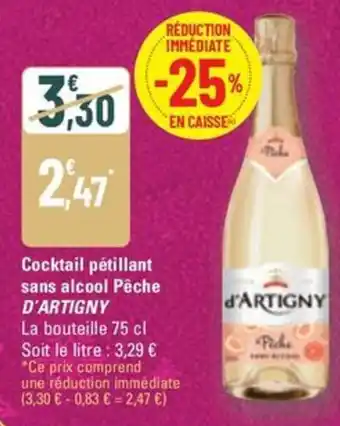 G20 D'ARTIGNY Cocktail pétillant sans alcool Pêche offre