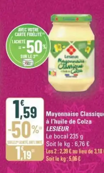 G20 LESIEUR Mayonnaise Classique à l'huile de Colza offre
