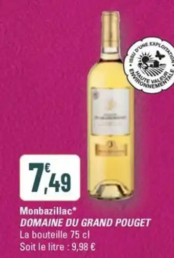 G20 DOMAINE DU GRAND POUGET Monbazillac offre