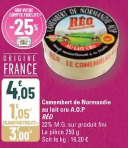 G20 RÉO Camembert de Normandie au lait cru A.O.P offre