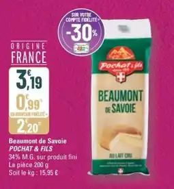 G20 POCHAT & FILS Beaumont de Savoie offre