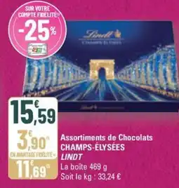 G20 LINDT Assortiments de chocolats champs-élysées offre