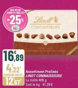 G20 LINDT CONNAISSEURS Assortiment Pralinés offre