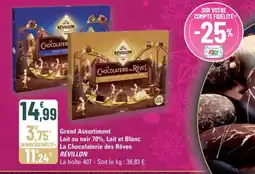 G20 REVILLON Grand Assortiment Lait ou noir 70%, Lait et Blanc La Chocolaterie des Rêves offre