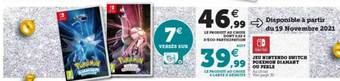 Super U Jeu Nintendo Switch Pokémon Diamant Ou Perle offre