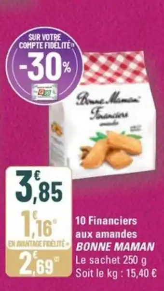 G20 BONNE MAMAN 10 Financiers aux amandes offre