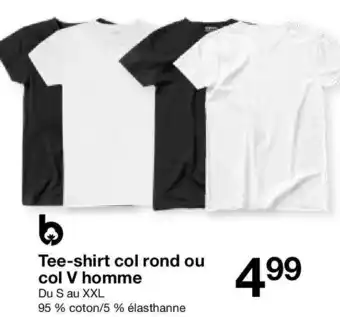 Zeeman Tee-shirt col rond ou col V homme offre