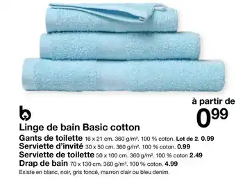 Zeeman Linge de bain Basic cotton offre