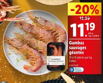 Lidl Gambas sauvages géantes offre