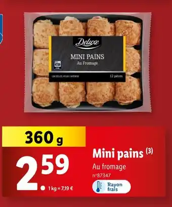 Lidl DELUXE Mini pains Au fromage offre