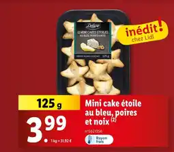 Lidl Deluxe Mini cake étoile au bleu, poires et noix offre