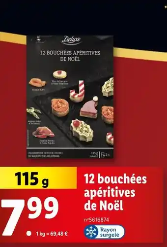 Lidl Deluxe 12 bouchées apéritives de Noël offre