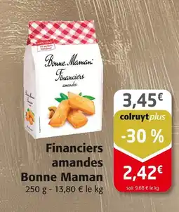 Colruyt Bonne Maman Financiers amandes offre