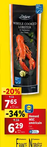 Lidl Deluxe Homard MSC américain offre