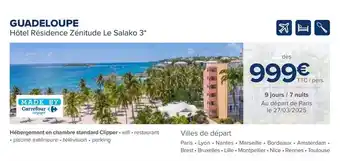 Carrefour Hôtel residence zenitude le salako 3 offre