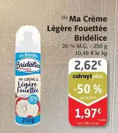 Colruyt Bridélice - ma creme legere fouettée offre