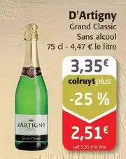 Colruyt D'artigny - grand classic sans alcool offre