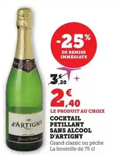 U Express D'artigny - cocktail petillant sans alcool offre