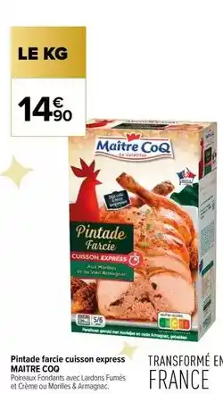 Carrefour Contact Maître coq - pintade farcie cuisson express offre