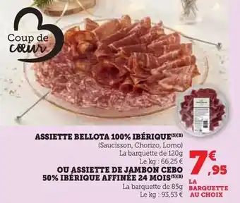 Hyper U Assiette bellota 100% iberique offre