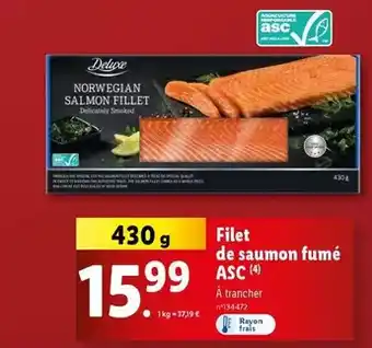 Lidl Deluxe - filet de saumon fumé asc offre