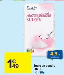 Carrefour Market Simply - sucre en poudre offre