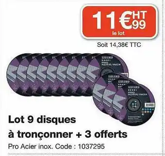 Ciffréo Bona Lot 9 Disques à Tronçonner + 3 Offerts offre