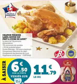 U Express LABEL ROUGE Chapon fermier pret a cuire de loue offre