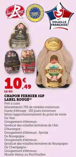 U Express LABEL ROUGE Chapon fermier igp offre