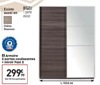 Conforama Armoire 2 portes coulissantes offre