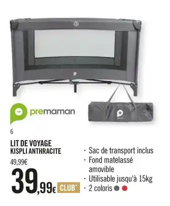 Orchestra Pramaman lit de voyage kispli anthracite offre