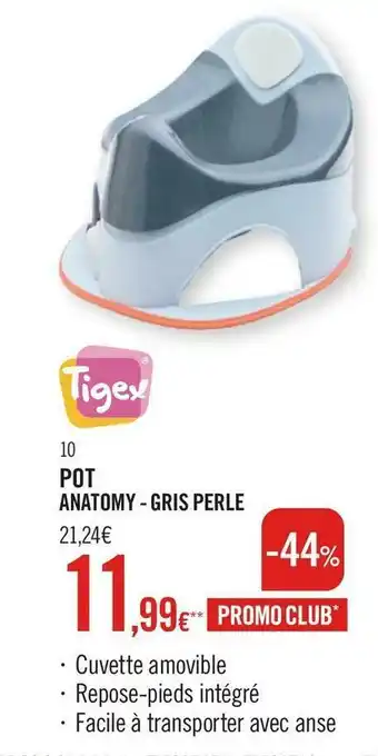Tigex pot anatomy - gris perle