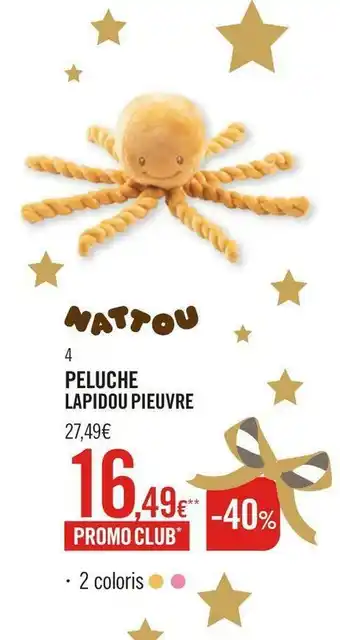 Nattou peluche lapidou pieuvre