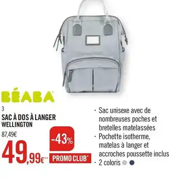 Orchestra Béaba sac à dos à langer wellington offre