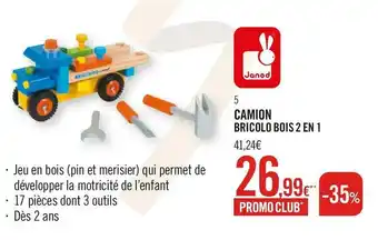 Janod camion bricolo bois 2 en 1