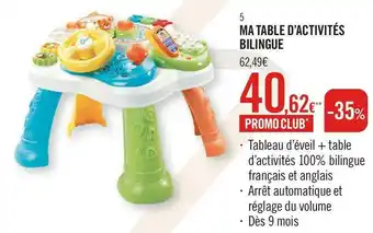 Vtech ma table dâactivitĂ©s bilingue