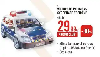Orchestra Playmobil voiture de policiers gyrophare et sirène offre