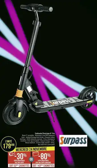 Géant Casino Surpass trottinette électrique 8’’ pro offre