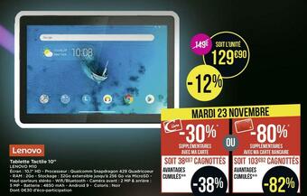 Géant Casino Lenovo tablette tactile 10’’ offre