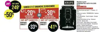 Géant Casino Krups machine à grain expresso full auto yy8125fd noire offre