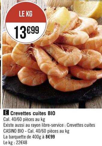 Crevettes cuites bio