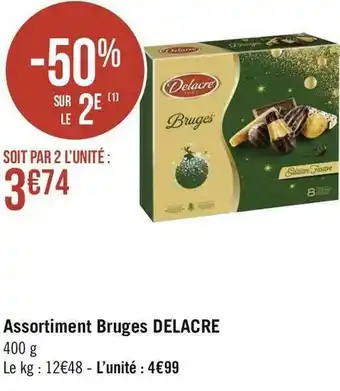 Géant Casino Delacre assortiment bruges offre