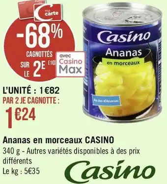 Géant Casino Casino ananas en morceaux offre