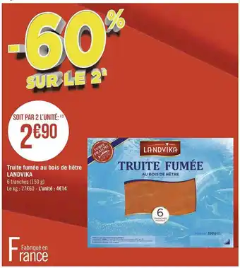 Landvika truite fumée au bois de hêtre