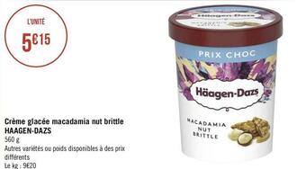 Géant Casino Haagen dazs crème glacée macadamia nut brittle offre