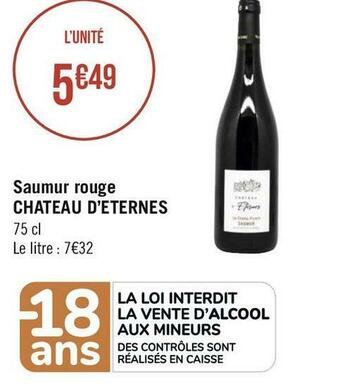 Géant Casino Chateau d’eternes saumur rouge offre